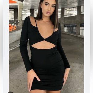 NWT fashion nova cut out black mini dress